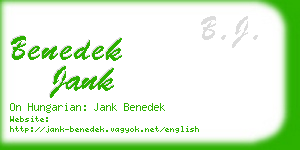 benedek jank business card